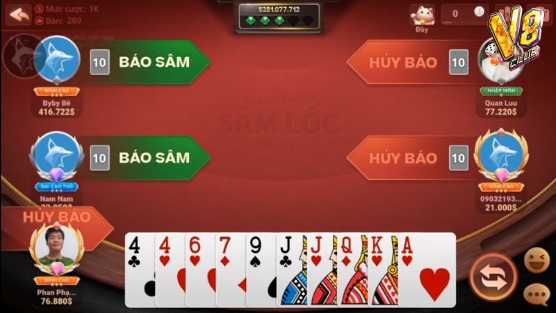 Cược thủ có thể chọn báo sâm nếu tin tưởng bài mình không ai chặn được