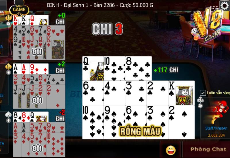 Tính chi Mậu Binh đối với bàn 4 người tại cổng game